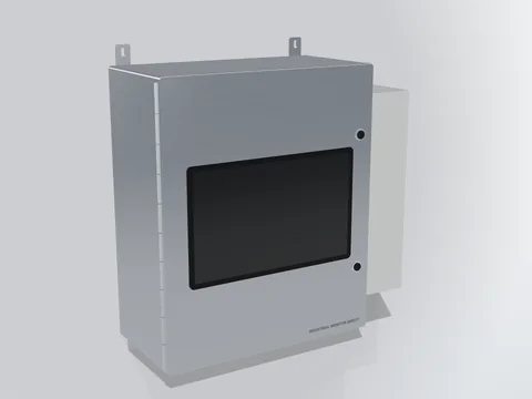 Panel PC enclosure, rendered in the enclosure builder
